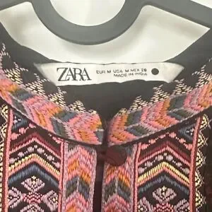 Zara | Dresses | Zara Multicolor Embroidered Tunic | Poshmark